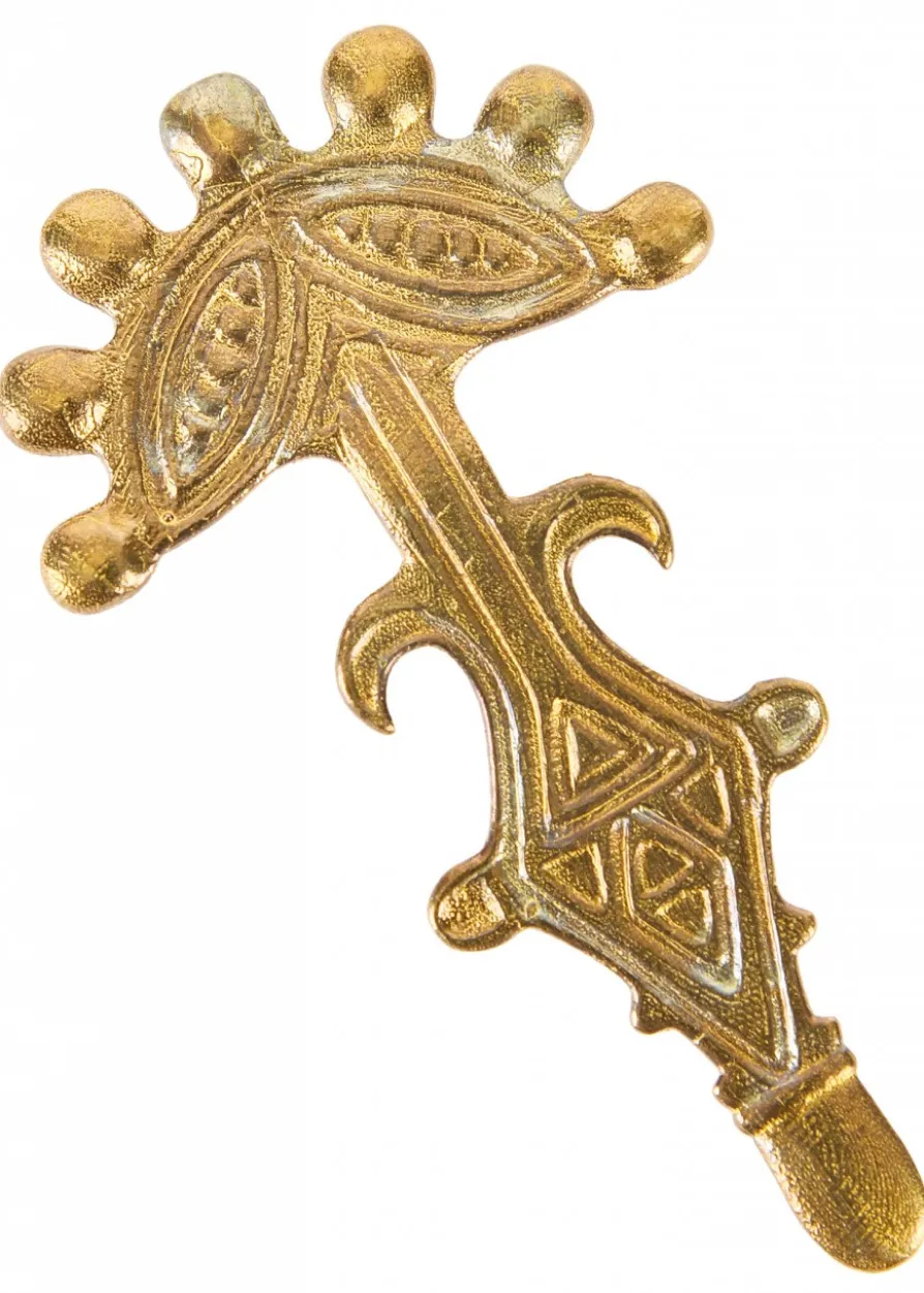 Fibel aus Messing, ca. 6,8 x 3,8 cm