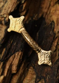 Fibel aus Messing, Gewandschließe, ca. 5,1 x 1,7 cm