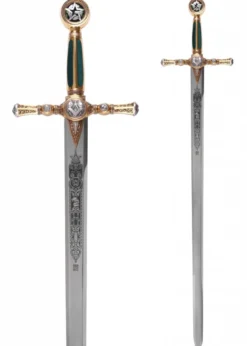 Freimaurer-Schwert, goldfarben mit Zierätzung, Marto