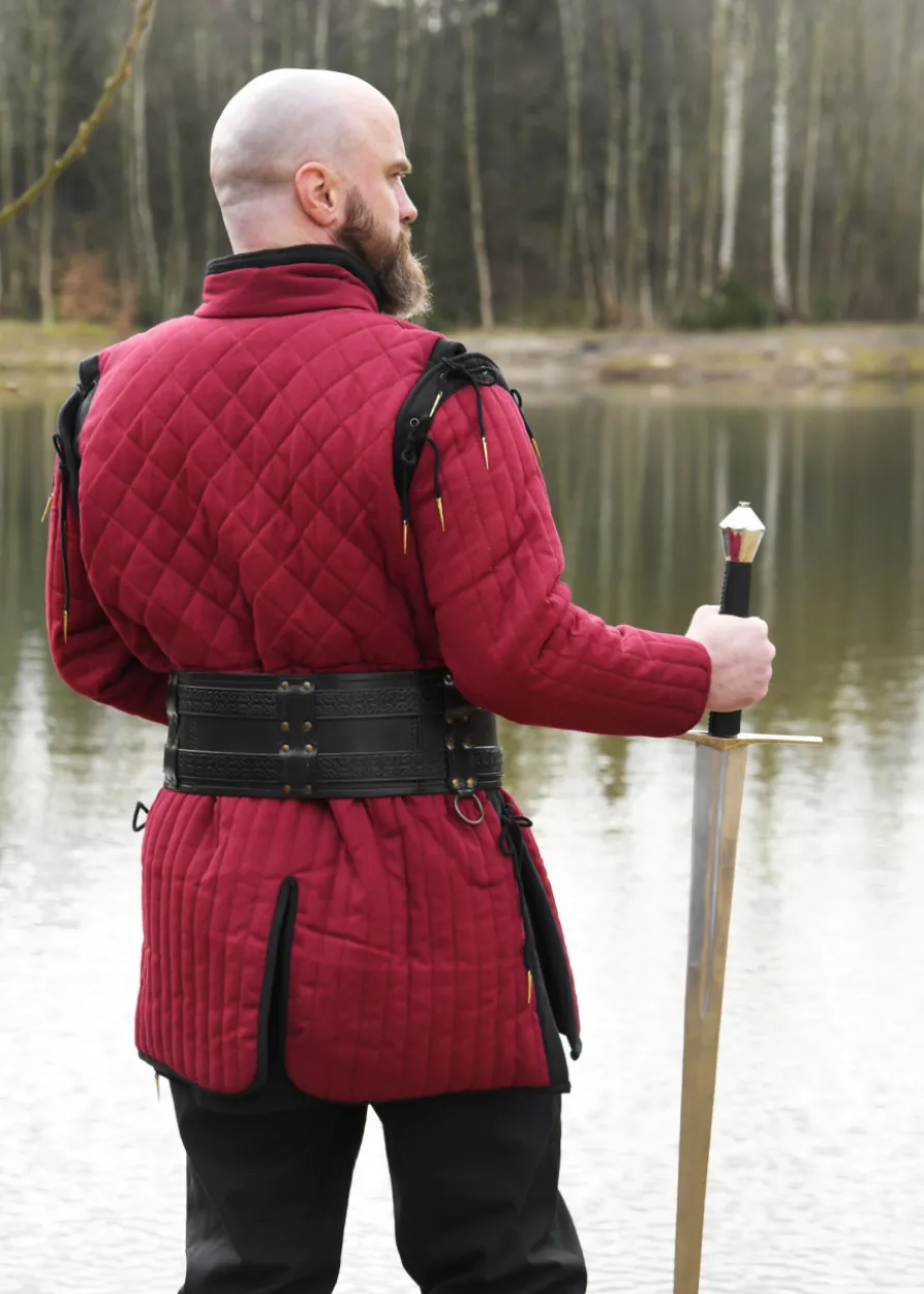 Gambeson mit abnehmbaren Ärmeln, weinrot - schwarz