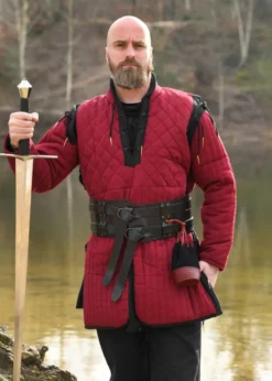 Gambeson mit abnehmbaren Ärmeln, weinrot - schwarz