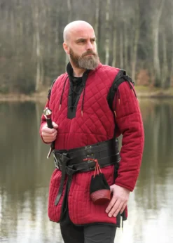 Gambeson mit abnehmbaren Ärmeln, weinrot - schwarz