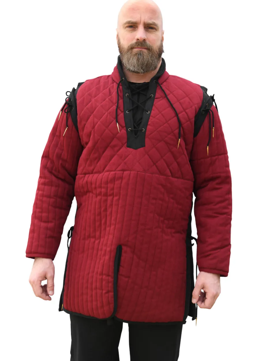 Gambeson mit abnehmbaren Ärmeln, weinrot - schwarz