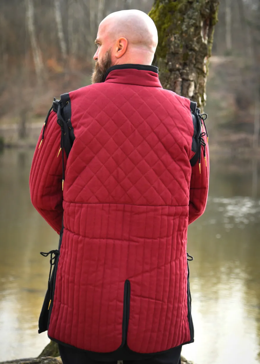 Gambeson mit abnehmbaren Ärmeln, weinrot - schwarz