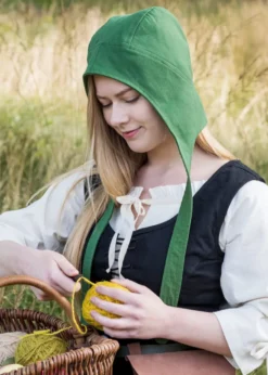 Gefütterte Mittelalter Bundhaube, Unisex, Canvas, versch. Farben