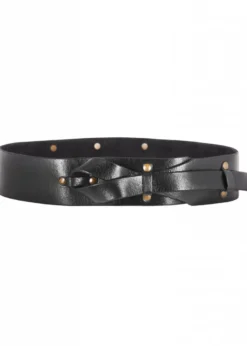 Geknoteter Mittelalter Gürtel aus Leder, schwarz