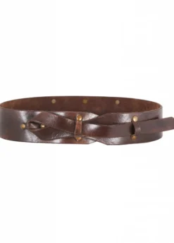 Geknoteter Mittelalter Gürtel aus Leder, braun