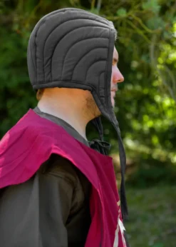 Gepolsterte Bundhaube, schwarz