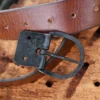 Geschmiedete Schnalle mit Riemenblech, Gürtelbreite ca. 38 mm