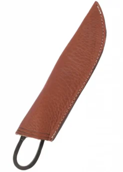 Geschmiedetes Messer mit Lederscheide, ca. 23 cm