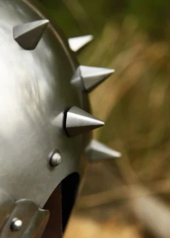 Gladiatorenhelm Maximus mit Lederinlay mit Dornen