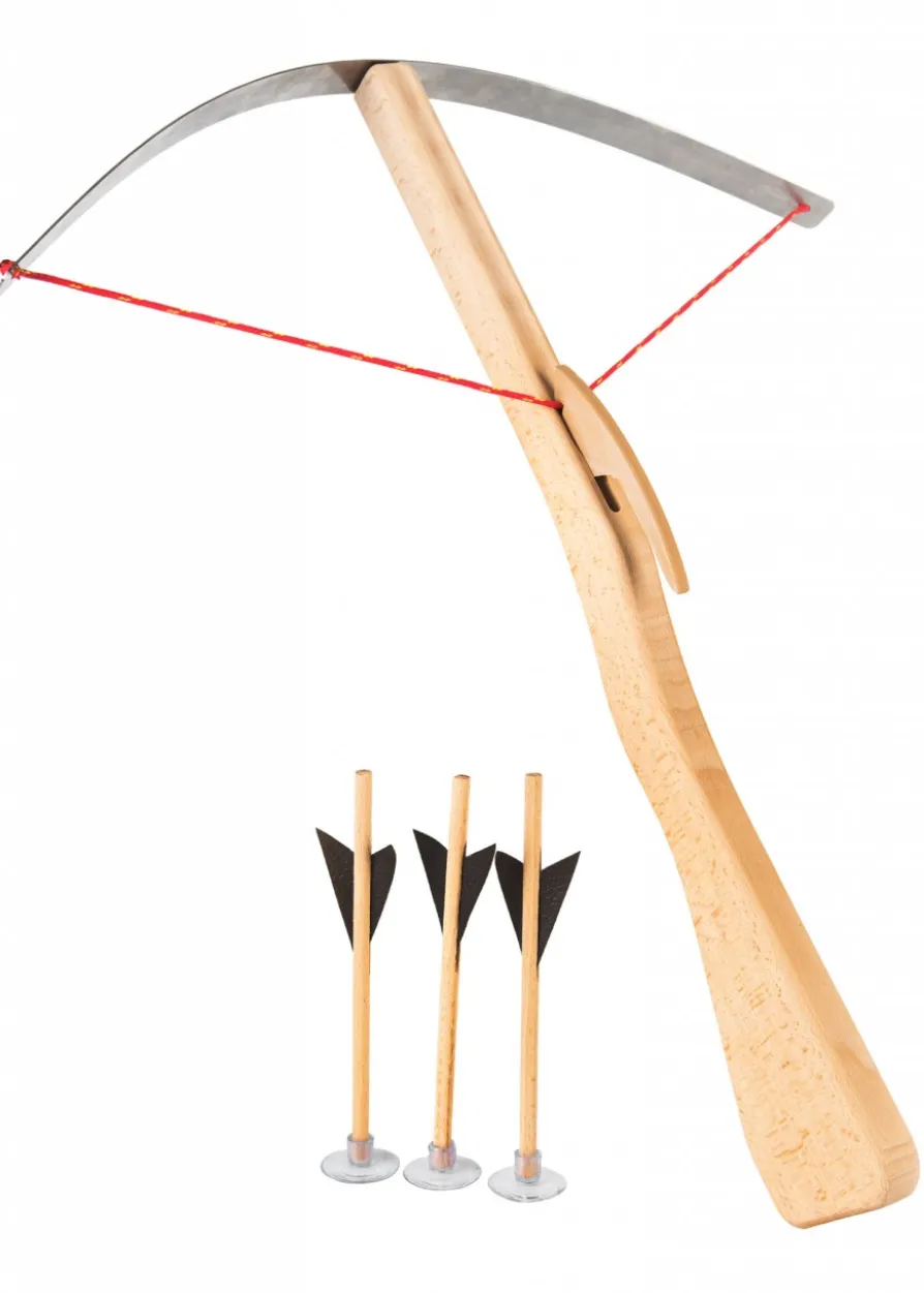 Große Kinder-Armbrust aus Holz mit Federstahlbügel, inkl. 3 Bolzen