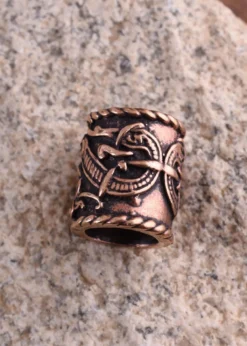 Großer Wikinger Haarschmuck mit Drachen-Motiv, Bronze