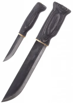 Großes Doppelmesser Lapinleuku, schwarz, Wood-Jewel