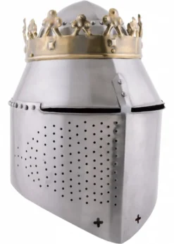 Grosser Königlicher Topfhelm mit Krone, 1,6 mm Stahl