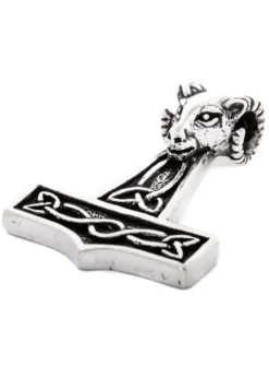 Grosser Thorshammer mit Widderkopf, Silber