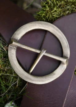 Grosse Runde Mittelalter-Gürtelschnalle aus Messing