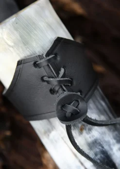 Gürtelhalter aus Leder für Trinkhörner ab 0,4 Liter, schwarz