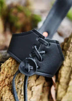 Gürtelhalter aus Leder für Trinkhörner ab 0,4 Liter, schwarz
