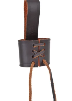 Gürtelhalter für Dolch, aus braunem Leder, Größenverstellbar