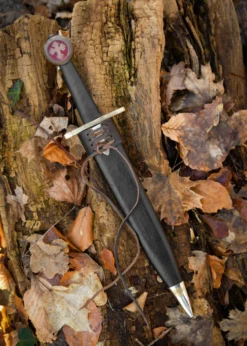 Gürtelhalter für Dolch, aus braunem Leder, Größenverstellbar