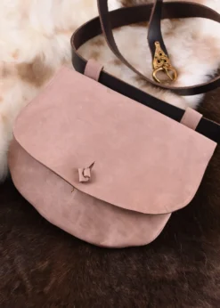 Gürteltasche aus Leder, halbrund