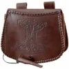 Gürteltasche mit Thorshammer-Prägung, Leder, Braun