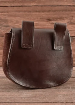 Gürteltasche mit Thorshammer-Prägung, Leder, Braun