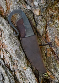 Handgeschmiedetes Wikingermesser mit Lederscheide