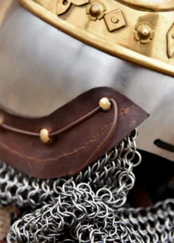 Helm von Robert Bruce, Mittelalter-Beckenhaube mit Brünne, 1,6 mm Stahl
