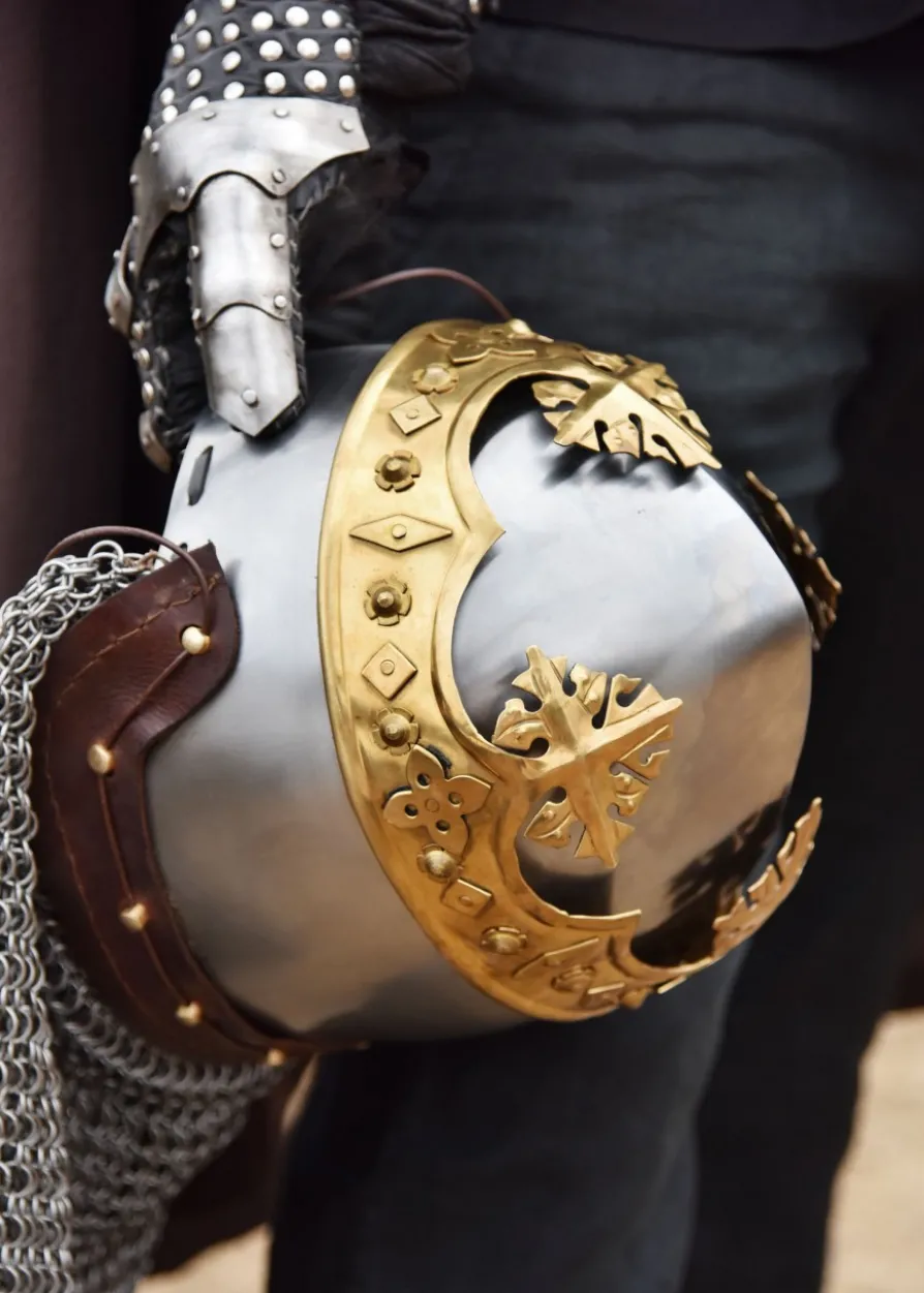 Helm von Robert Bruce, Mittelalter-Beckenhaube mit Brünne, 1,6 mm Stahl