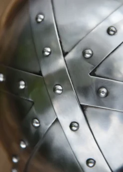 Hochmittelalter Spangenhelm mit Gesichtsplatte, 2 mm Stahl