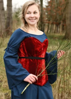 Hochwertige Corsage aus Samt, Vollbrustcorsage, rot