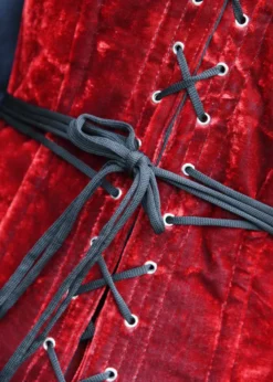 Hochwertige Corsage aus Samt, Vollbrustcorsage, rot