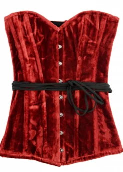 Hochwertige Corsage aus Samt, Vollbrustcorsage, rot