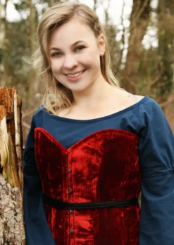 Hochwertige Corsage aus Samt, Vollbrustcorsage, rot