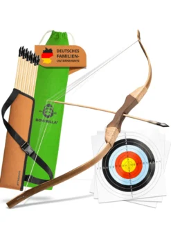 Holzbogen Set für Kinder, 16 tlg., Bogenlänge 85 cm