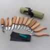 Holzschnitzset mit 12 Messern in Werkzeugrolle + Zubehör, BeaverCraft