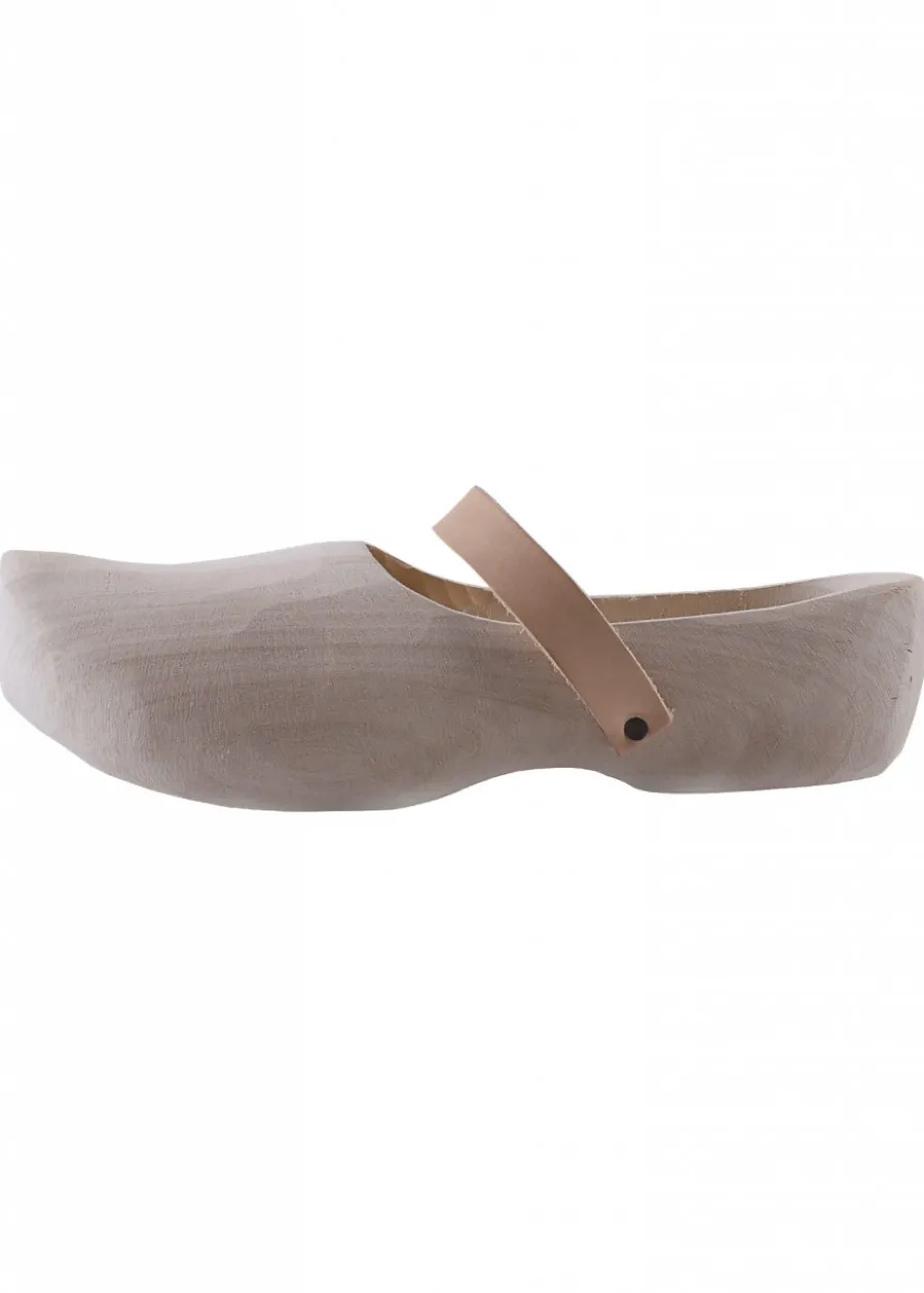Holzschuhe mit Lederriemen