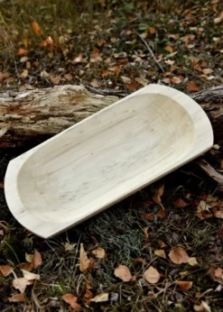 Holztrog aus Lindenholz, glatt, versiegelt, ca. 45 x 23 x 6 cm