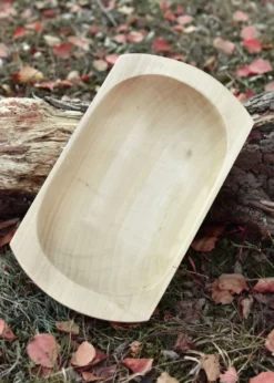Holztrog aus Lindenholz, glatt, versiegelt, ca. 30 x 16 x 6 cm