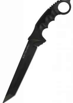 Honshu Aizu Ring Fighter Tanto mit Scheide, schwarz