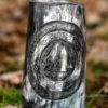 Hornbecher, Bierkrug mit Holzboden und Valknut-Motiv Nr.1