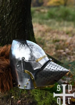 Hundsgugel, Mittelalter-Helm, ca. 1370, 1,6 mm Stahl