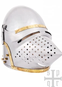 Hundsgugel, Mittelalter-Helm, ca. 1370, 1,6 mm Stahl