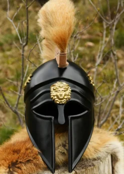 Italo-Korintherhelm mit Helmbusch, schwarz, verziert