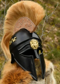 Italo-Korintherhelm mit Helmbusch, schwarz, verziert