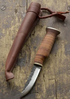 Jagdmesser mit Griff aus Birkenrinde, Wood Jewel