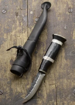 Jagdmesser mit Griff aus Leder, Wood Jewel