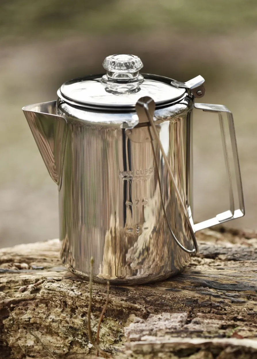 Kaffeekanne aus Edelstahl mit Perkolator